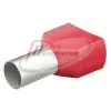 Гильзы контактные сдвоенные с пластиковым изолятором, красные, 2x10.00 мм² (AWG 2x7), 50 шт, L-24 мм
