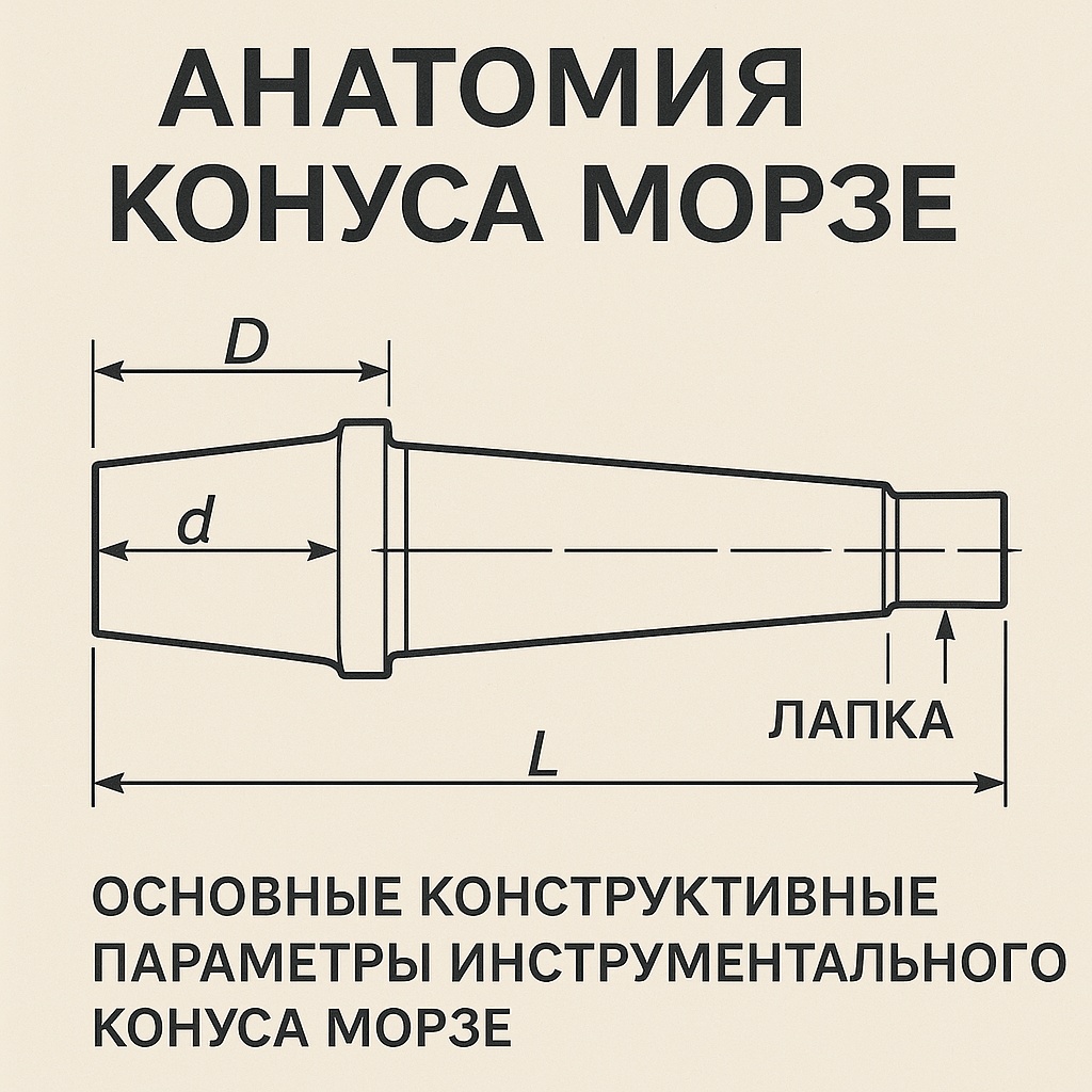 Основные конструктивные параметры инструментального конуса Морзе