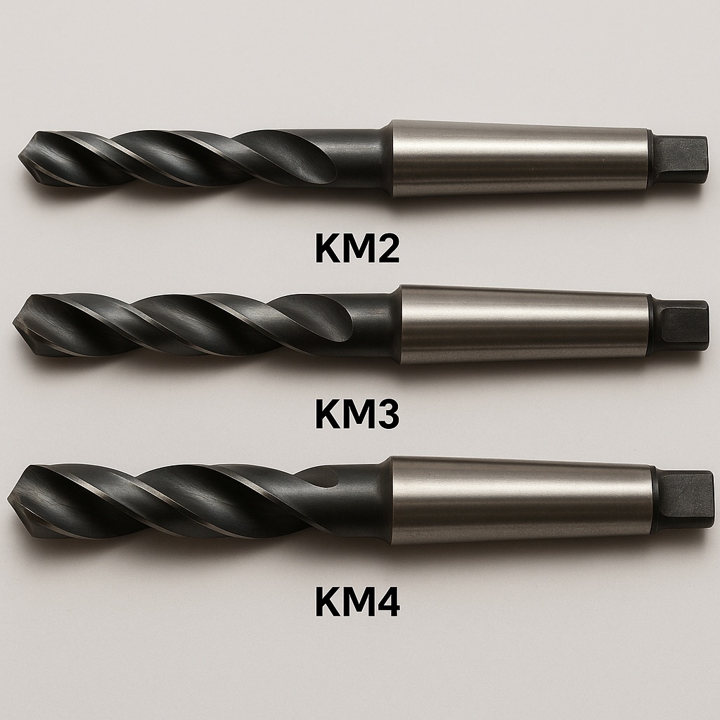 Хвостовики Конус Морзе (КМ) отличаются размерами и предназначены для разных нагрузок