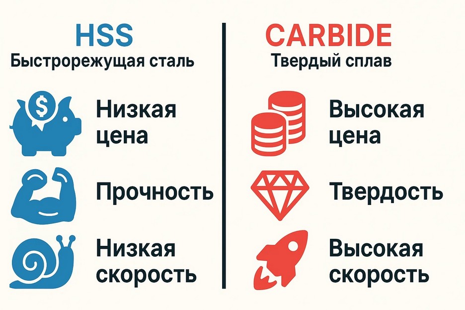 Фрезы HSS или твердосплавные: как выбрать