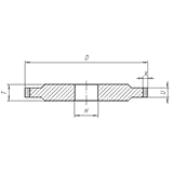 Круг алмазный 14А1 (Плоский с двухсторонним рельефом прямого профиля)