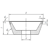 Круг алмазный 11V970 (Чашечный конический)