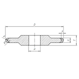 Круг алмазный 14FF1 (Плоский с двухсторонним рельефом с полукруглым-выпуклым профилем)