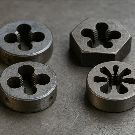 Виды плашек для нарезания резьбы