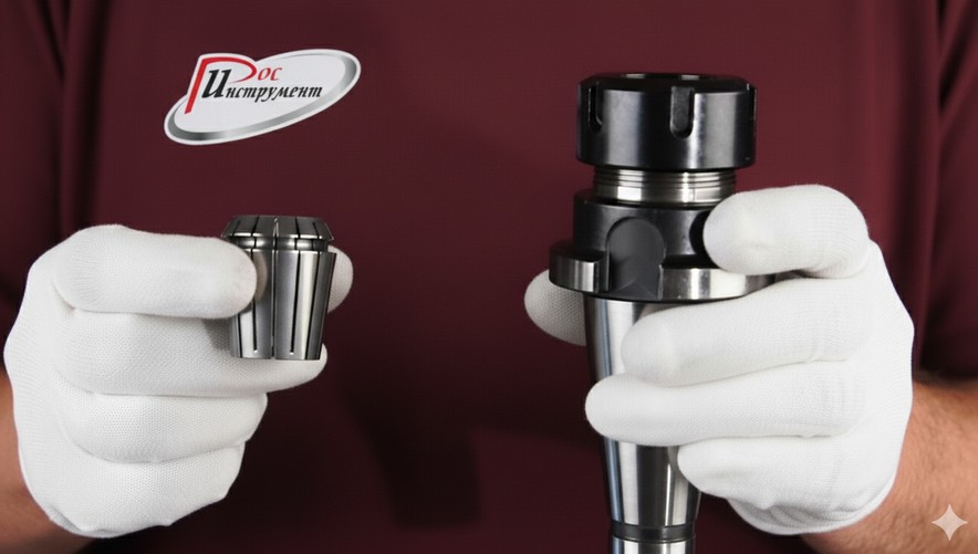 Как правильно вставить цангу в гайку патрона