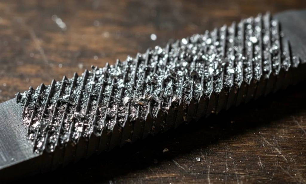 Забитый стружкой напильник