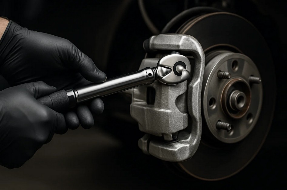 Правильное использование динамометрического ключа в момент щелчка.