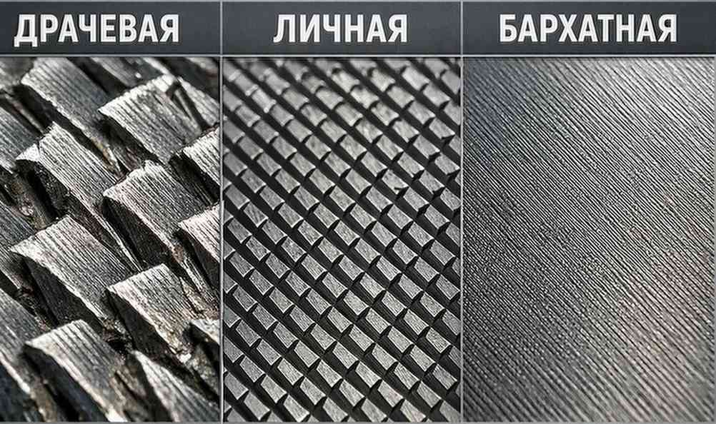 Виды насечек напильников: драчевая, личная и бархатная