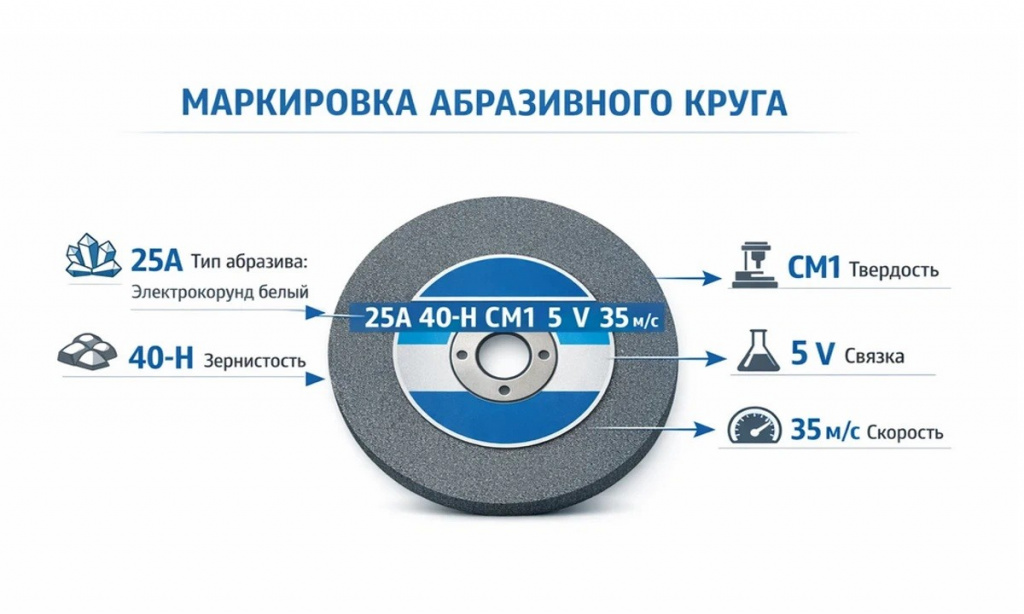 Расшифровка маркировки абразивного круга по ГОСТ