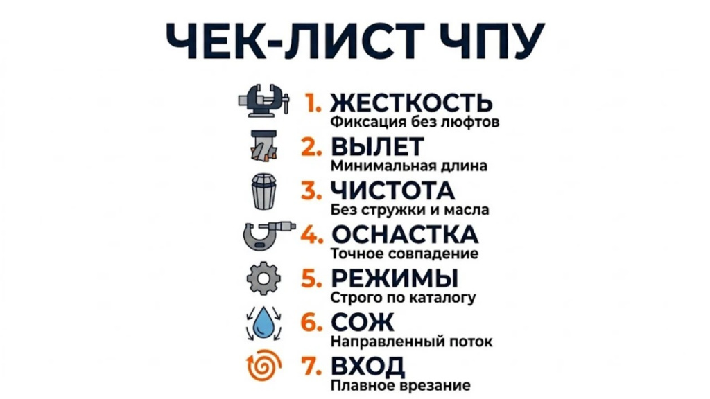 Чек-лист из 7 шагов перед запуском фрезерного станка ЧПУ