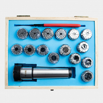 Патрон цанговый MTB5хER40 М24х3.0 c набором цанг 15шт (4-26) DIN228 //VIZER